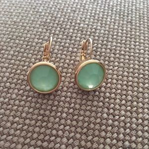 Kate Spade  Mint Green and Gold LeverBack Earrings